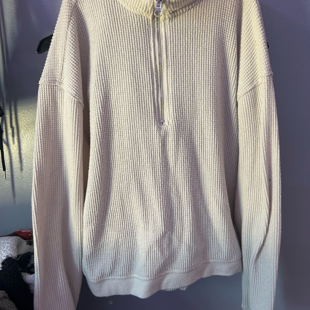 Better Together Cream Quarter-Zip Sweater